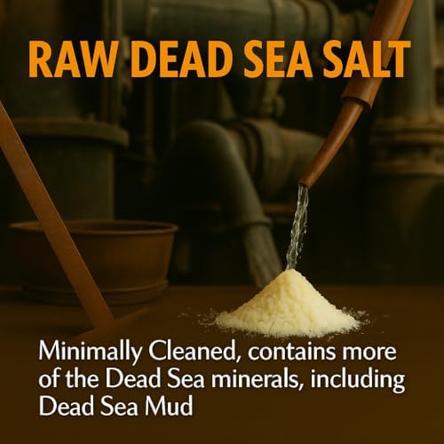 Aromasong Raw Dead Sea Bath Salt - Minimally Cleaned, Contains More Dead Sea Minerals Including Dead Sea Mud - 100% Pure & Natural Dead Sea Salts for Soaking 19 LB - Bulk Resealable Pack