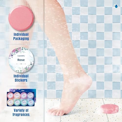 Shower Steamers 16 Pack-Bath Bombs with Organic & Natural Fragrances, Travel Essentials, Stocking Stuffers, Birthday Christmas Gifts for Women, Men, Mom and Teen Who Have Everything (Blue)