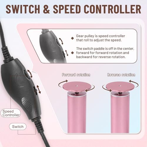 Dermawave Electric Foot File Callus Remover for Feet, Professional Foot Scrubber Sander Grinder for Dead Skin Cracked Heel, Pedicure Tool with 60 Sandpaper Discs for Men & Women