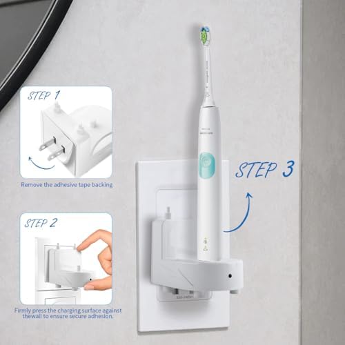 Wall Charger Base for Philips Sonicare Electric Toothbrush, Wireless Electric Toothbrush Wall Charger for Philips Sonicare HX6100/ HX3000/ HX6000/ HX8000/ HX9000 Series, White