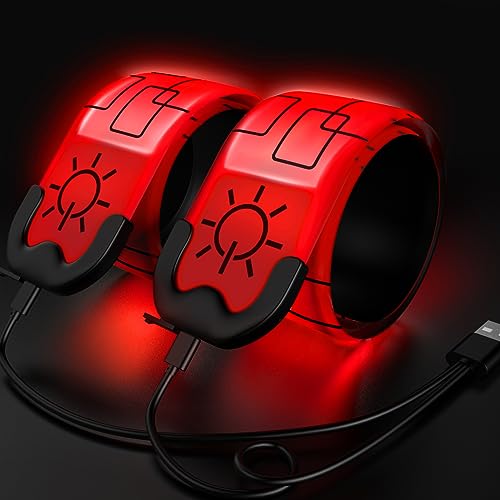 Todoxi 2 Pack LED Armband Rechargeable, Running Lights for Runners, Running Lights, Reflective Running Gear Light Up Armband High Visibility LED Wristband Lights for Running Walking