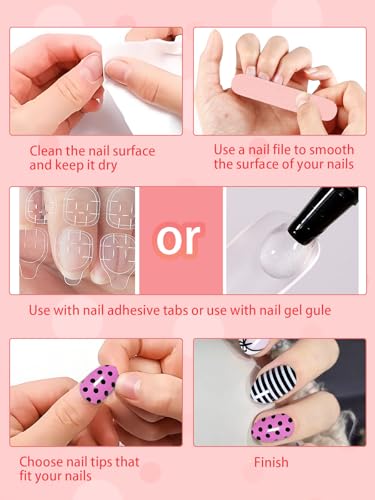 72 Pcs Press on Nails for Kids, Wsimily Lovely Children Fake Nails , 3 Pack False Nails Kit Colorful DIY Nail Art Decorations for Girls, with Jelly Nail Glue and Jelly Nail Adhesives Tools