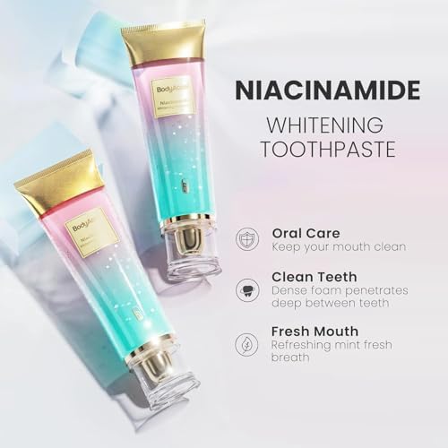 Niacinamide Whitening Toothpaste, BodyAccel Toothpaste, Niacinamide Toothpaste, Stain Removal Toothpaste Natural Gentle, Fresh Breath