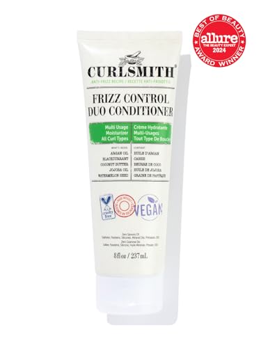CURLSMITH - Frizz Control Duo Hair Conditioner, Nourishing Rinse Out or Leave In, Detangling, Smoothing, For All Curl Types, Vegan, 237ml/8 fl oz