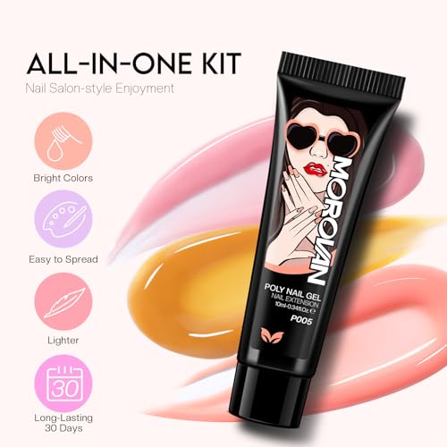 Poly Gel Nail Kit for Beginners: 32 Colors Gel Extension Nail Set with U V Lights for Starter DIY Nail Art Extension at Home Gifts for Ladies & Girls