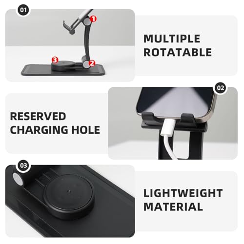 Evening Sunset On The Beach Cell Phone Stand 360° Adjustable Desktop Phone Holder Cradle Compatible With Most Mobile Phones Black