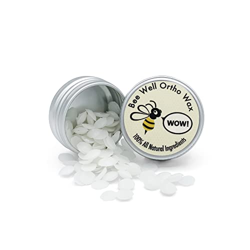 Bee Well Ortho Wax | Pure | All Natural Extra Firm Braces Wax | Protect, Prevent & Relieve Orthodontic Braces Discomfort & Mouth Pain | 2 Recyclable Jars | 150 Total Pieces of Wax for Braces