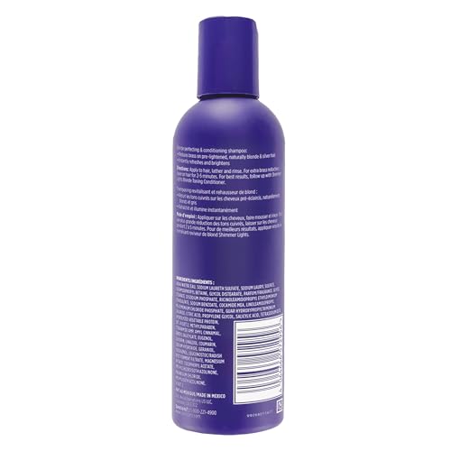 Clairol Professional Shimmer Lights Purple Shampoo, 8 fl. Oz | Neutralizes Brass & Yellow Tones | For Blonde, Silver, Gray & Highlighted Hair **Packaging May Vary