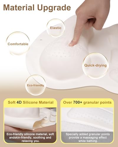 Bath Pillows for Tub, Bath Pillow Luxury Bathtub Pillow for Head and Neck Support, 4D Silicone Bath Tub Pillow with 35 Non Slip Suction Cups, Bath Accessories Spa Gifts for Women Men, White