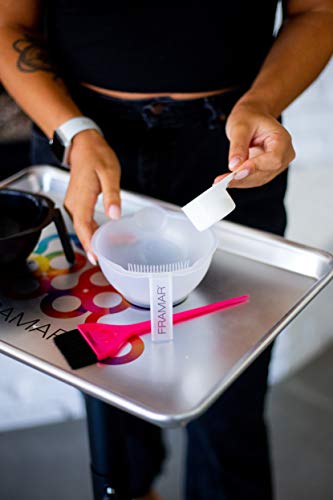 FRAMAR Color Bowl with Cleaner Set – Color Bowls For Hairstylist, Hair Dye Bowl With Brush Cleaner and Rubberized Bottom, Salon Supplies, Salon Essentials – 2 Pack