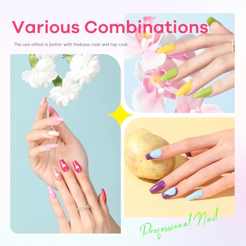 Non Toxic Nail Polish Set: Organic Nail Polish Kit Air Quick Dry Fingernail Lacquer Manicure Regular Rainbow Nail Pack Summer Spring Gift Set for Kids Girls Women