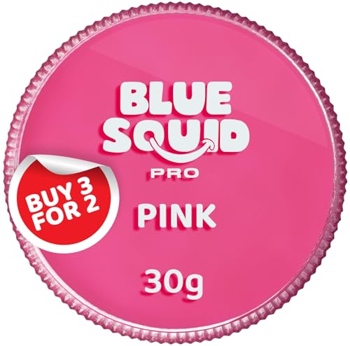 Blue Squid PRO Face Paint - Professional Water Based Single Cake Facepaint & Body Paints - SFX Makeup, Kids Adults Face Painting for Costume, Halloween, Cosplay - Classic Pink 30g / 1oz
