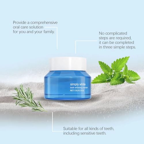 Teeth Whitening Deluxe Powder, Stain Removal, Mint Flavor, No Sensitivity, 1Pcs
