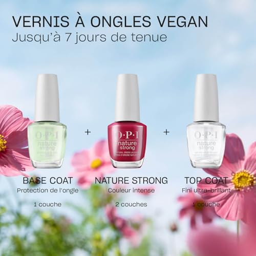 OPI Nature Strong Natural Origin Nail Polish | Clear Gel Like Eco-Friendly Nail Polish Base Coat & Top Coat | Plant Based, Vegan, Cruelty Free
