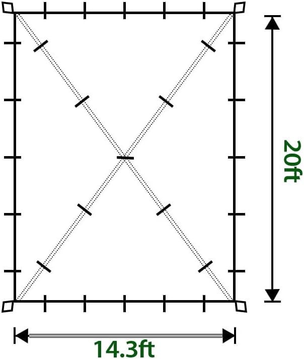 Gold Armour Rainfly Tarp Hammock, Premium 20ft x 14.3ft Rain Fly Cover, Waterproof Ultralight Camping Shelter Canopy, Must Have Camping Accessories Camping Essential (Gray)