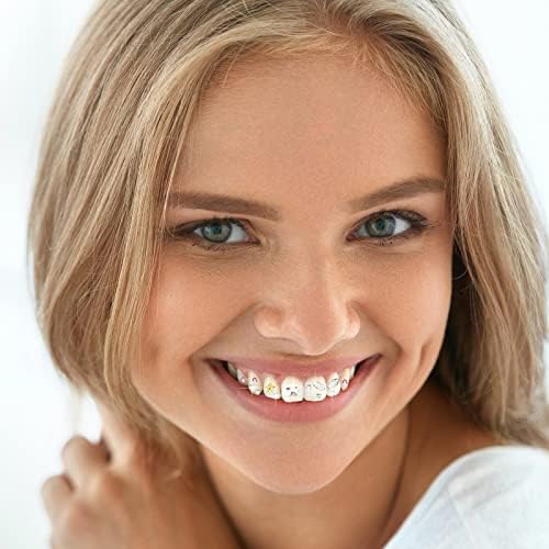Sosation 377 Pieces Tooth Gem for Teeth Jewelry Kit DIY Fashionable Artificial Crystal Reflective Tooth for birthday Party, Cool Style
