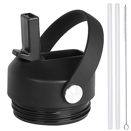Straw lid for Yeti Rambler Water Bottle 18 26 36 64 oz, Replacement Cap Straw Cap for RTIC 18oz 26oz 36oz, Lid with Straw and Brush and Flexible Handle ﻿