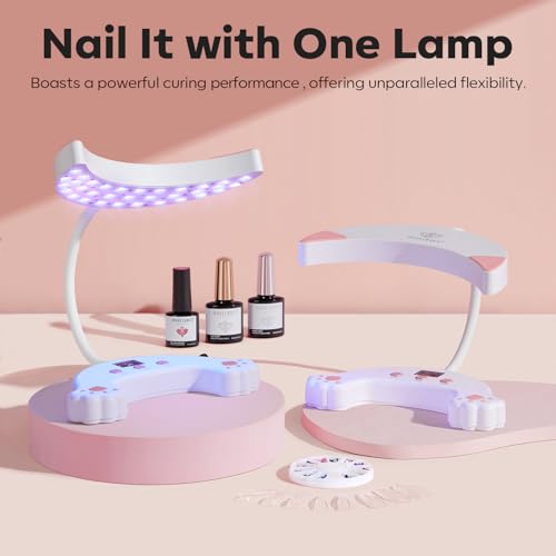 modelones UV LED Nail Lamp, Gooseneck UV Light for Gel Nails, 48 W Nail Light for Gel Nail Polish with 3 Timers and LCD Display, LED Nail Lamp for Fast Curing