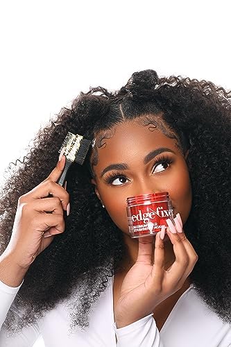 KISS Colors & Care 3-in-1 Professional Edge Styler Plus with Case - Slip-Free Rubber Grip, 100% Boar Bristles, Fine Tooth Comb, Pin Tail Tool, & Protective Case, Versatile & Ultra-Functional, Smooth & Sleek Styling