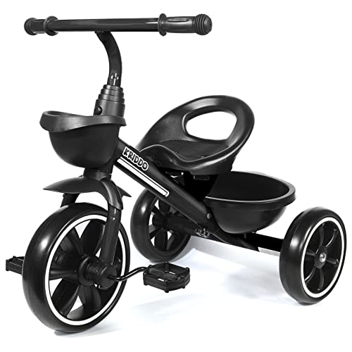KRIDDO Kids Tricycle for 2-5 Year Olds - Gift for Toddlers - Black
