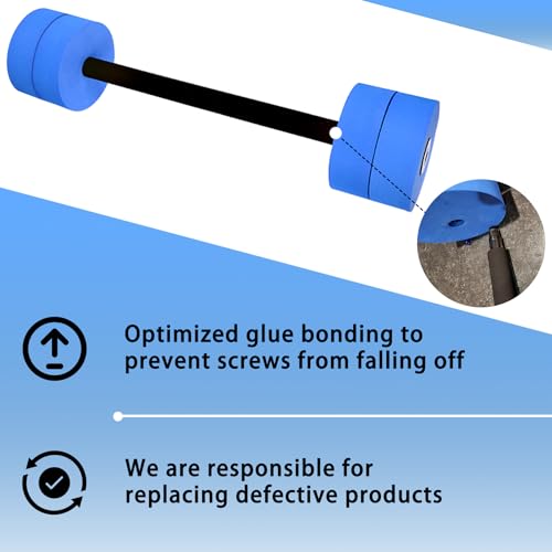Hikeen Aquatic Exercise Dumbbells Water Dumbbell Pool Resistance Aquatic Fitness Barbells High-Density EVA Foam Pool Weights Dumbbells, for Water Aerobics Weight Loss (1 Blue Long barbell)