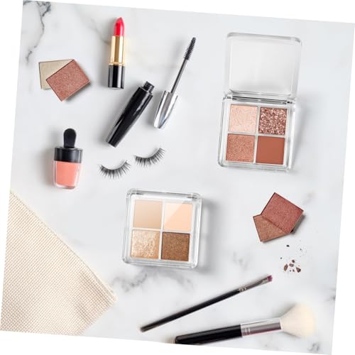 Beaupretty 4 Pieces Empty Eyeshadow Pallet 4 Grids Eye Shadow Lipstick Storage Case Box Clear Makeup DIY Cosmetic Organizer Container