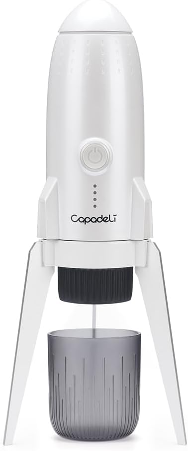 3 in 1 Portable Espresso Machine On the Go, Self-Heating Electric Espresso Maker, 19 Bar Mini Coffee Maker For Travel Camping & Hiking For Ground Coffee & NESPRESSO/DolceGusto Pod, Bright White