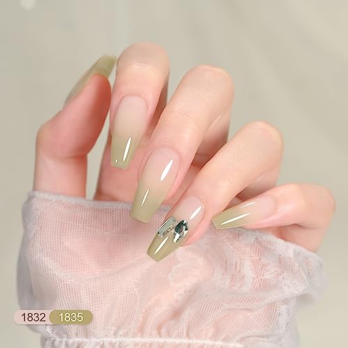 GAOY Jelly Gel Nail Polish Kit, 33Pcs Sheer Pink Gel Polish Set with Glossy & Matte Top Coat and Base Coat for Nail Art DIY at Home, Mint Jelly