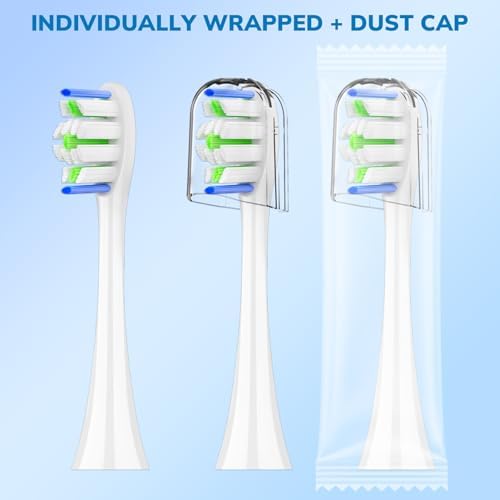 Replacement Toothbrush Heads for Philips Sonicare - 16 Pack Soft Gentle Bristles, Compatible with Most Sonicare Click-On Electric Toothbrushes, (White)