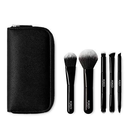 KIKO Milano Travel Brush Set | Travel Pouch With 5 Professional Brushes
