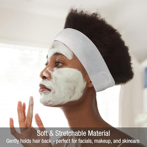 Appearus Professional Disposable Headbands with Single Snap Tab - 100 Pack Individually Wrapped Spa Headbands for Estheticians, Makeup Artists & Salon Professionals