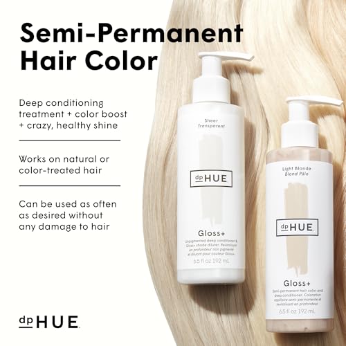 dpHUE Gloss+, Dark Blonde - 6.5 oz (8-12 Applications) - Semi-Permanent Hair Color & Conditioner - Lasts Up to Eight Washes - Paraben, SLS & SLES Sulfate Free - Vegan, Leaping Bunny Certified