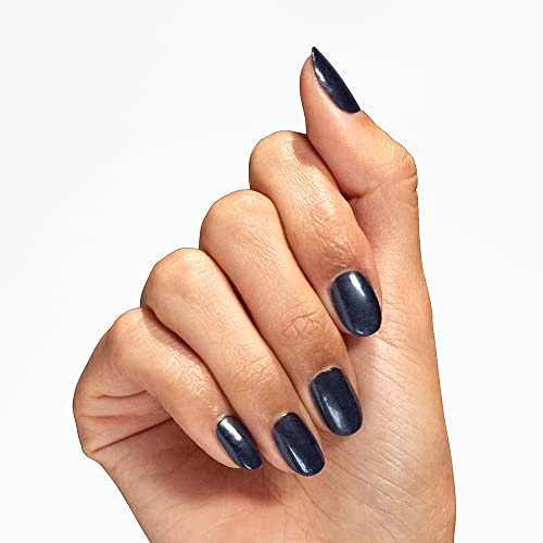 OPI Nail Lacquer Midnight Mantra | Opaque Dark Blue Crème Chip Resistant Nail Polish | Vegan, Fast Drying, Streak Free