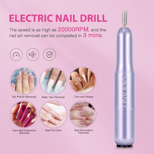 SAVILAND Almond Gel Nail Kit - Nail Drill with U V Lamp for Nails 500PCS Almond Nail Tips Gel SSProTip X Kit Easy Use Manicure Tool for Manicure Design at Home DIY Salon Gift for Women