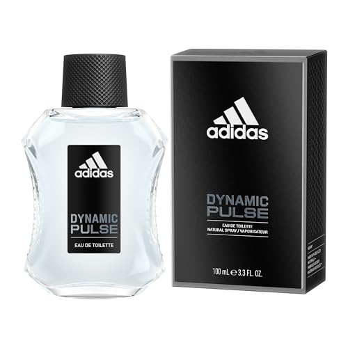 adidas Dynamic Pulse Eau de Toilette 3.3 fl oz (Pack of 1), Notes of Mint, Apple, and Wood, Men's Fragrance, Long Lasting, Sporty Fragrance, Travel Size