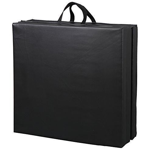BBBuy 6' x 2' Portable Folding Lightweight Exercise Gym Fitness Yoga Mat Extra Thick Foam Gymnastics Mat Tumbling Mat Workouts w/Carrying Handle for Home Gyms Indoor Outdoor, Black