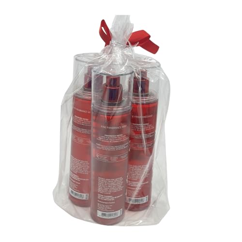 Bath & Body Works JAPANESE CHERRY BLOSSOM Fine Fragrance Mist Gift Set with a Red Bow for Holiday & Gifts - Pack of 3