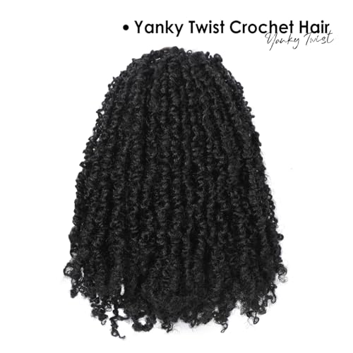 Yanky Twist Crochet Hair - (8+10+12inch)*3,Total 9 packs,Natural Black,Pre-Looped Yankee Twist Mini Passion Twist,Pre-Twisted Micro Spring Twist,Boho Senegalese Twist Crochet Hair with Curly Ends(1B#)