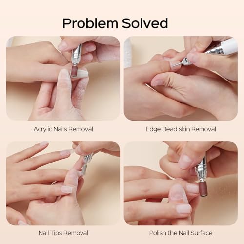 Professional Cordless Nail Drill 40000RPM Brushless - 7800mAh Rechargeable Electric Nail File for Acrylic Gel Nails, Fast Removal, Auto Start-Stop, Salon Use - BOLASEN HaloDrill 10