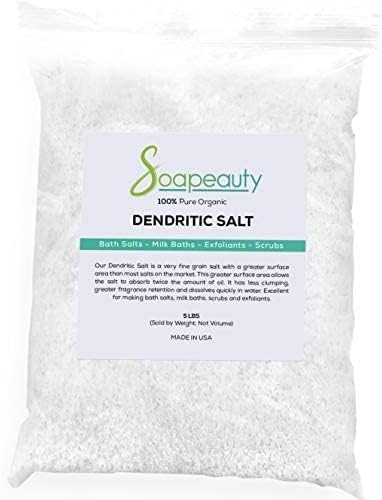 Soapeauty DENDRITIC Salt 5 lbs | Bath Scrub, Exfoliants, Milk Bath, and More | Premium Fine Grain for Body Relaxation