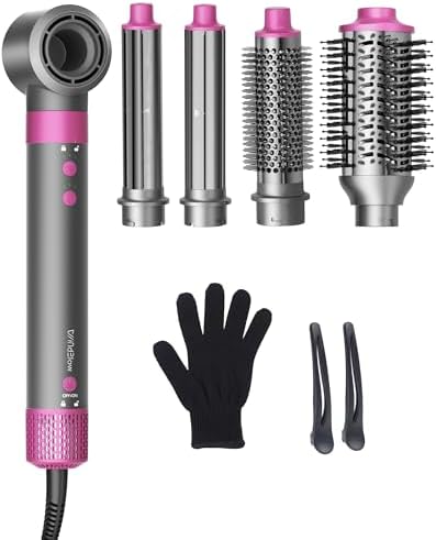 5 in 1 Hair Dryer Brush WindBlow Magic Styler, 110,000 RPM High-Speed Turbo Blow Dryer Brush, Professional 500 Million Negative Ionic Hair Dryer, Fast Drying for Curling Volumizing Air Styling