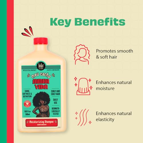 Lola From Rio - Meu Cacho Minha Vida - Hydrating Shampoo For Defined, Soft, Vibrant Curls, Nourishing, Mousturizing, Paraben, Sulfate-free 16.9 Fl Oz