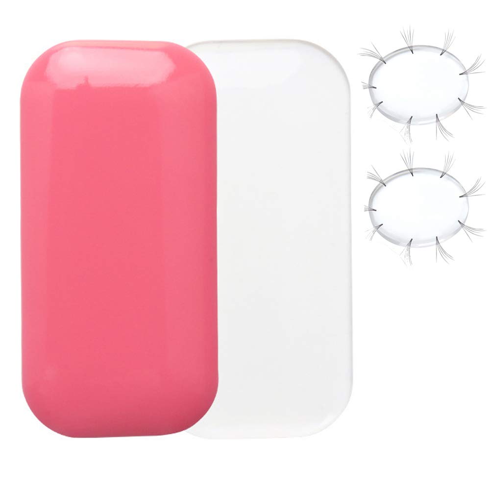 4-Pcs Silicone Eye Lashes Extender Pallet, Reuseable New Eyelash Extension Pads Mat Holder Stand (4.3 X 2.2 Inch)