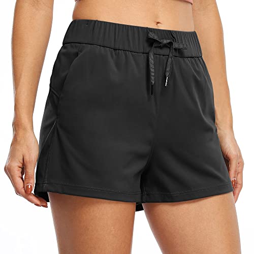Willit Women's Shorts Hiking athletic Shorts Yoga Lounge Active Workout Running Shorts Comfy Casual with Pockets Graphite Blue S