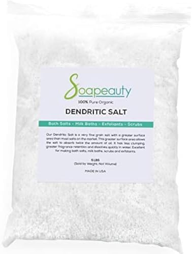 Soapeauty DENDRITIC Salt 5 lbs | Bath Scrub, Exfoliants, Milk Bath, and More | Premium Fine Grain for Body Relaxation