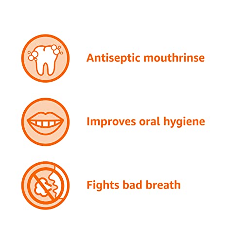 Amazon Basics Antiseptic Mouthwash, Original Flavor, 1.5 Liter, 50.7 ounce (Pack of 4) (Previously Solimo)