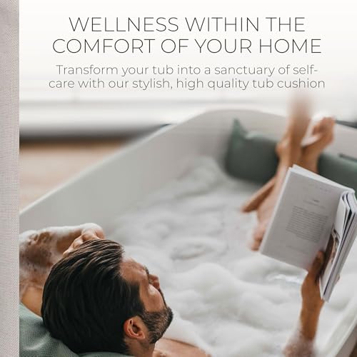 BADESOFA® Luxury Bath Tub Pillow for Feet | Premium-Quality Materials | Comfortable & Quick-Drying | Washable Bath Cushion in Ivory Pearl | Home Spa Accessories | Universal Fit for Any Bathtub