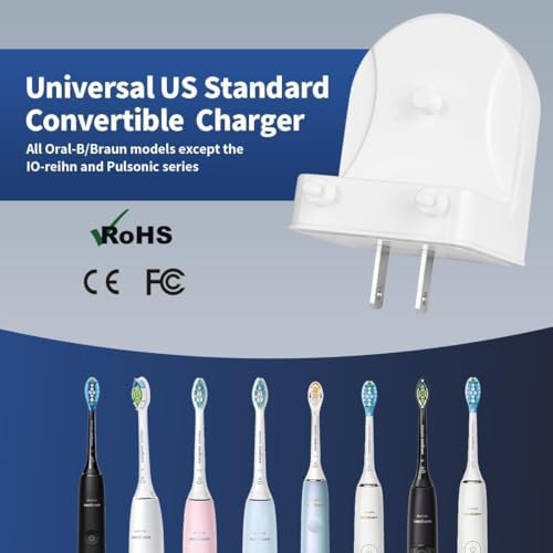 Wall Charger Base for Philips Sonicare Electric Toothbrush, Wireless Electric Toothbrush Wall Charger for Philips Sonicare HX6100/ HX3000/ HX6000/ HX8000/ HX9000 Series, White