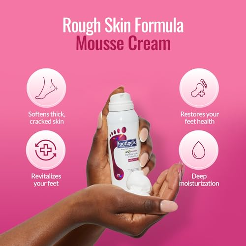 Footlogix Rough Skin Formula with Spiraleen - Mousse for Dry Cracked Heels and Feet, Foot Care for Men and Women, Dry Cracked Feet Treatment, 4.23oz