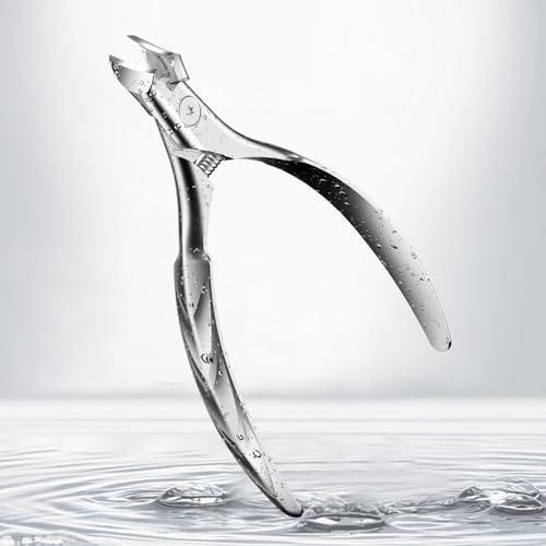 FERYES Wide Jaw Thick Toenail Clippers Thick Toenails - Precision Stainless Steel Toe Nail Clippers for Thick Nails for Seniors with Catcher - Silver